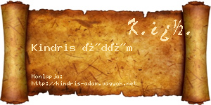 Kindris Ádám névjegykártya